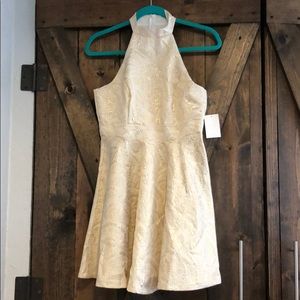 Gold High Neck Dress